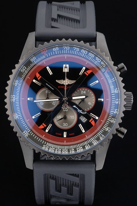 Breitling certifié Svart Gummiband Black Dial Chronograph 80180